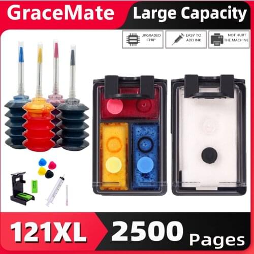 DLS 121XL Refill Cartridge Compatible for Hp 121 Xl Hp121 Ink for Hp Photosmart C4683 Deskjet D2563 F4283 F2423 F2483 F2493