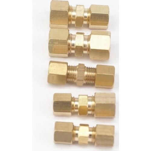 Fit 3/16" 1/4" 5/16" Tube OD Straight Reducer Compression Union Brass Pipe Fittings Connectors Adapters 229 PSI