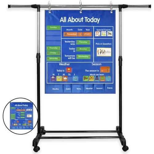 Creative Calendar Hanging Bag Learning Toy Pocket Chart Weather Date Season Wall Hanging Kindergarten for Kids