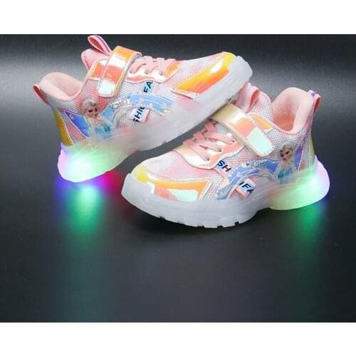 New Girls Princess frozen elsa Sneaker Spring Autumn cartoon princess school student Casual Shoes Europe size 24-37