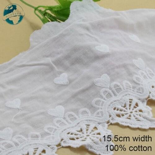 5yard 15.5cm wide 100% Cotton embroid lace sewing ribbon guipure trim wedding decoration DIY dolls colthes Accessories lace#4050