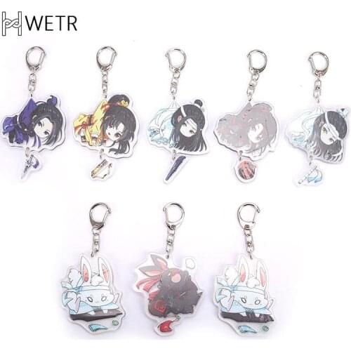 Mo Dao Zu Shi Keychain Woman Key Ring Jiang Cheng Acrylic Cute Grandmaster of Demonic Cultivation Lan Wangji Wei Wuxian Llaveros