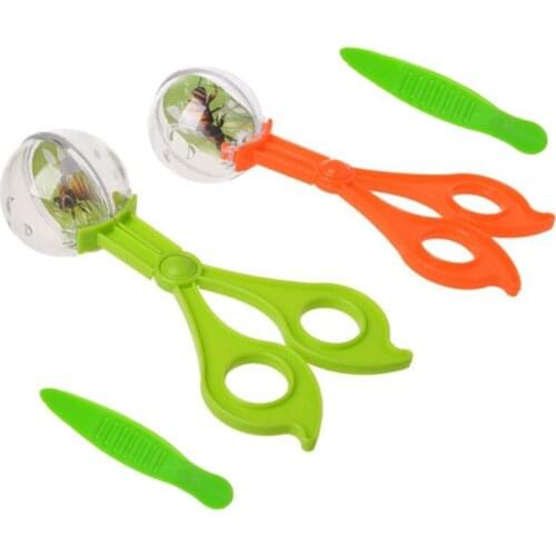 Nature Exploration Toy Kit Kids Plant Insect Study Tool Plastic Scissor Clamp Tweezers Round Head Scissors Clamp Toy