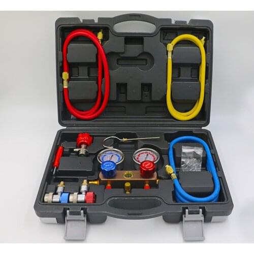 Car air conditioning fluoride tool kit Double meter valve Universal refrigerant Air conditioning fluoride meter Pressure gauge