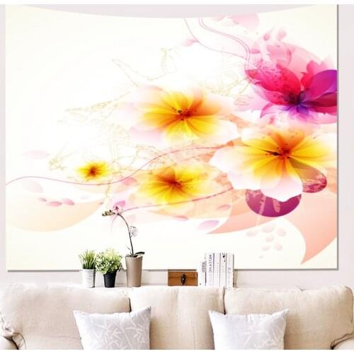 Wall Tapestry Hanging Floral Pattern Polyester Fabric Living Room Wall Decor Tapestries Woven Wall Hanging Home Decoration
