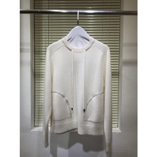 New ladies fashion 2021 long-sleeved sexy casual lace-up cashmere sweater 1013