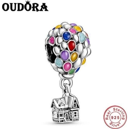 Fit Original Pandora Charms Silver 925 Bracelet Pendant Silver Up House & Balloons Charm Women Fashion Jewelry DIY Berloque Make