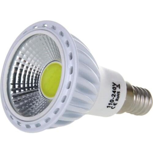Practical E14 6W COB LED Lamp Spotlights Light Spot Lighting Luminaire Lamp 420LM 60° AC 100-240V White