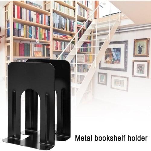 Professional 1 Pair Metal Book Stand Cheap Durable Heavy Duty Metal Book End Shelf Bookend Holder For Office School Supp