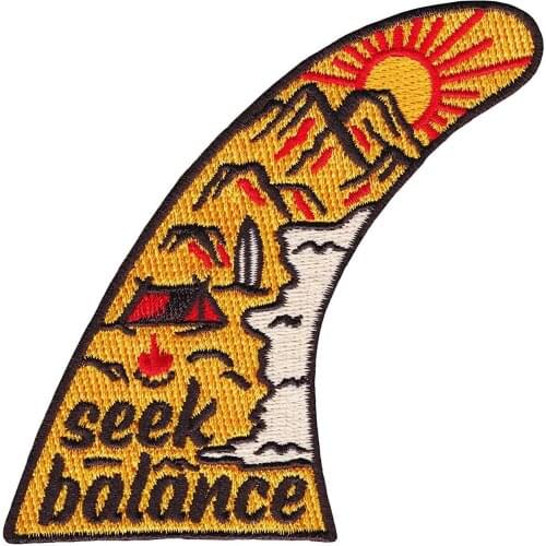 Seek Balance Traveler Embroidery Patch Iron on Backing for DIY Clothing Appliqued Jeans Jackets T-shirt Backpacks Accessories