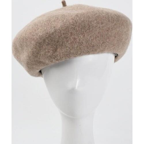 Boinas Para Mujer Hat Lady Autumn And Winter New Woolen Beret Japanese Solid Color Simple Painter Hat Literary Retro Bud Cap