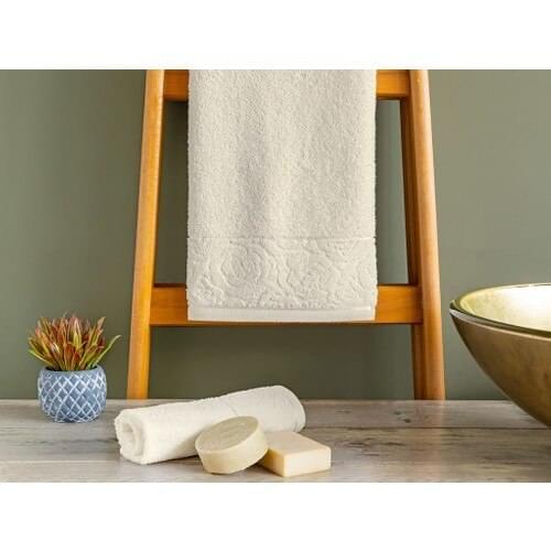 SIRMAK İngilizce Home Rosa Stripe Cream Jacquard Face Towel 50x76 cm, Turkey from Fast Delivery