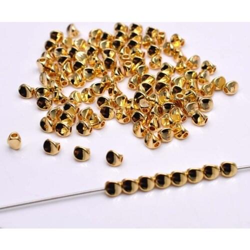 Twisted Shape Metal Copper beads Gold Loose beads for Jewelry Making DIY Bracelet hole 2mm