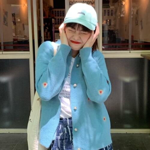 Womens Sweaters Japanese Ulzzang Vintagelazy Casual Loose Ins Flower Cardigan Sweater Female Korean Harajuku Clothing For Women