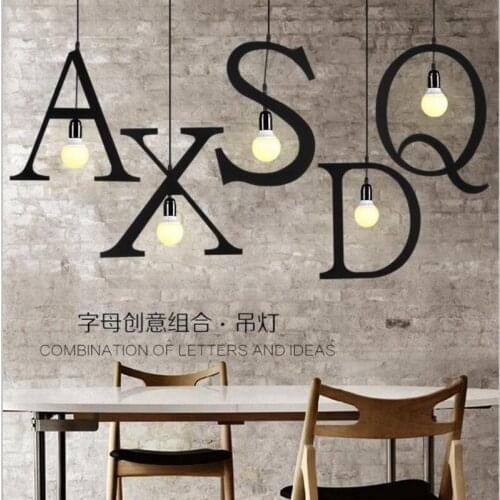 Tieyi English letter chandelier personalized lamp restaurant coffee bar clothing store letter combination Chandelier