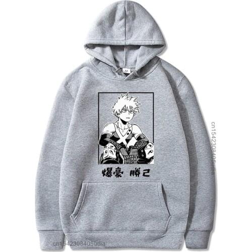 My Hero Academia Hoodies Japanese Anime Bakugou Katsuki Printed Mens Hoodie Streetwear Long Sleeve Print Hoodie Harajuku