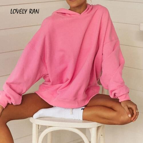 Spring Oversize Warm Women Hoodies Solid Bat Long Sleeve Home Clothes Female Hooded Sweatshirt 2021 Casual Loose Lady Pullovers