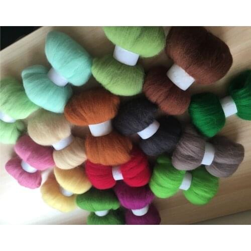 Wfpfbec needle felting poke fun DIY roving felt 100% merino wool fiber mix color 5g/15pcs/lot