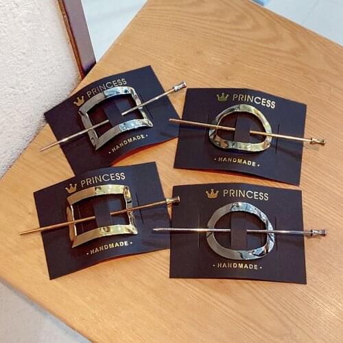 Simple Geometric Round Hollow Hairpins For Women Fashion Sweet Gold Silver Color Hair Sticks Clips Girls Korean Hair Accessories