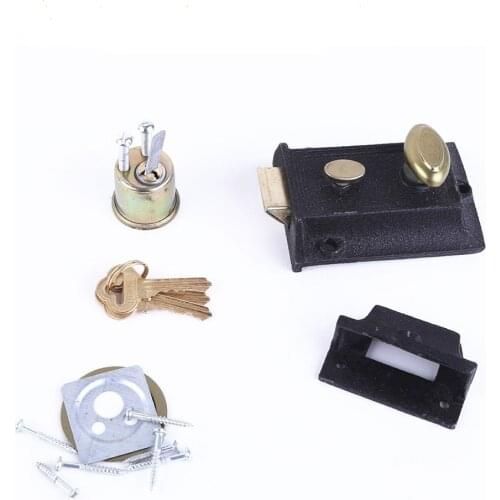 Iron Vintage Wooden Door Lock for Wooden Doors Complete Lock with Accessories
