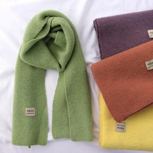 Winter Women Knitting Scarf Female Luxury Brand Scarves Lady Bandana Women Solid Shawl Wraps Warm windproof scarf D285