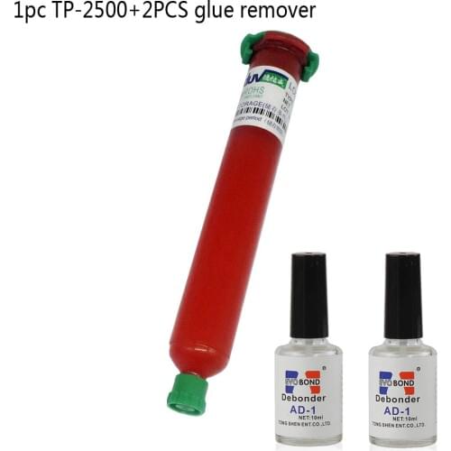 1pc 50g tp-2500 UV Glue LOCA +2 pcs 20g uv remove Liquid Optical Clear Adhesive Fix For Cellphone screen Glass Lens