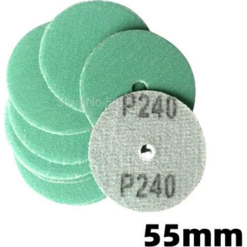 10Pcs 55MM 1 Holes Sandpaper Hook And Loop Green Film Sanding Disc For Polishing Grinding