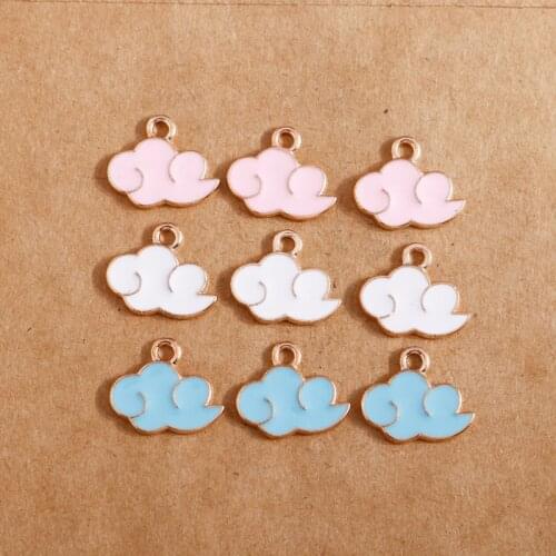 10pcs/lot 14*17mm Enamel Clouds Charms Clouds Earring Pendants DIY Jewelry Findings Fit Bracelet Necklace