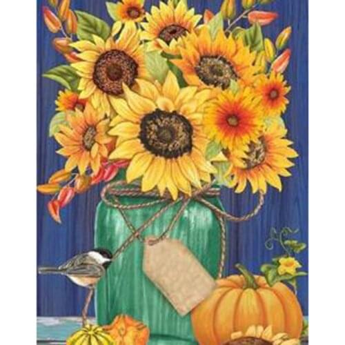 5D DIY Diamond Painting Flower Painting Sunflower Potted Plant Picture Square Round Diamond Embroidery Cross Stitch Gift WG2831