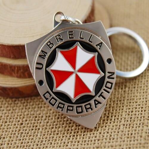 Movie Residents Evils Key Chain Umbrella Corporation Logo Alloy Keychain Accessories Pendant Key Ring Charms Keychains for Lady