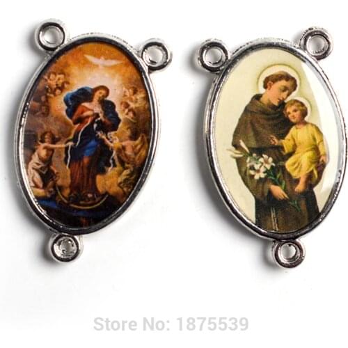 Two Side Different Picture Color Rosary Center Medal Popular Catholic Figures