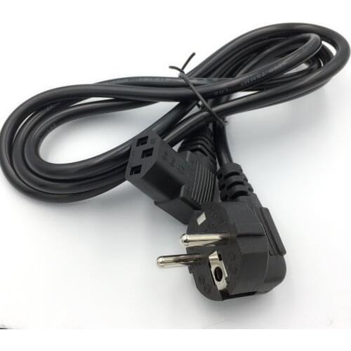 1.5M/5FT C13 IEC Kettle 90 right angle Degree to European 2 pin Round AC EU Plug Power Cable Lead Cord PC 150CM