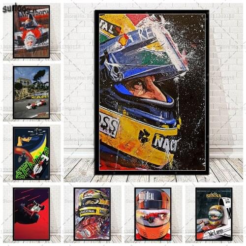 Ayrton Senna Sport F1 Racing Star Champion Poster Print Wall Art Canvas Painting Posters Picture for Living Room Home Decoration