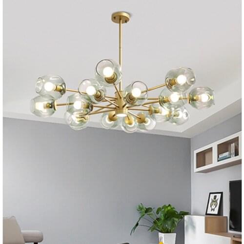 Creative post modern light luxury molecular restaurant bedroom chandelier Nordic magic bean glass living room chandelier