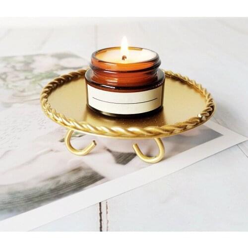 Wrought Iron Lace Candle Holder Creative Geometric Round Desktop Stereo Decoration Wedding Home Candlestick Crafts Ornaments