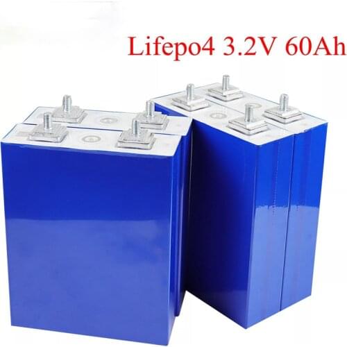 3.2V 60Ah Lifepo4 Battery Pack 12V 24VCell Lithium Iron Phosphate Solar Ebike Car Boot Start Solar Motorhome Solar