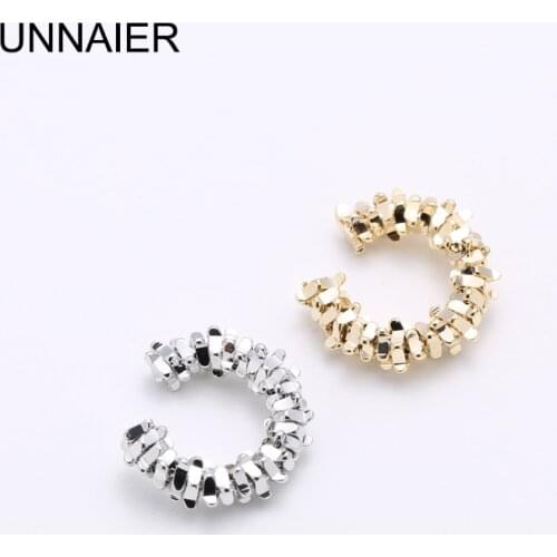 Gold and silver earrings female fashion exaggerated personality metal ear bone clip without pierced fake earrings