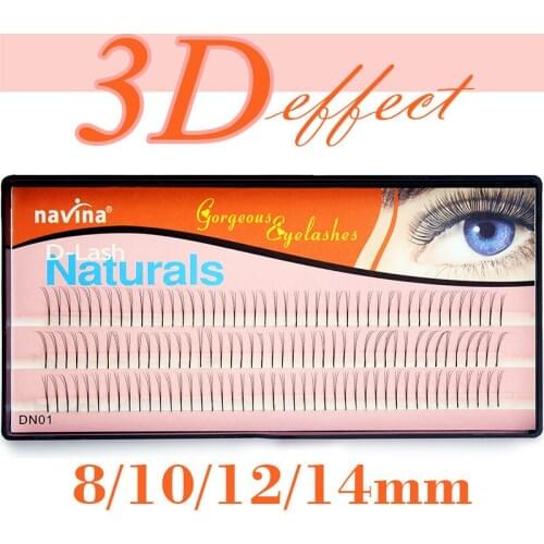Navina Knot Free 3D Volume Eyelash Extension Bundles Lashes Natural Individual Mink Eyelashes 3D Effect False Faux Lashes Cilias
