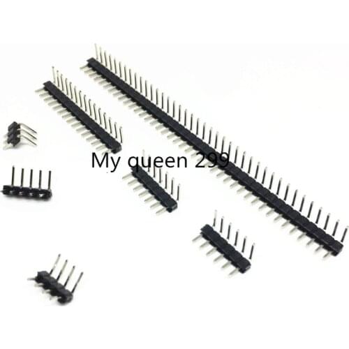 2.0mm pitch Single row curved needle 90 degree bend insert Pin header connector 1*3/4/5/6/8/10/40P Copper