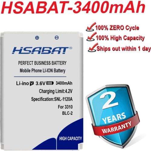 Original HSABAT 3300mAh Battery for Nokia BLC-2 3310 3330 3410 3510 5510 3530 3335 3686 3685 3589 3315 3350 3510 6650 6800 3550