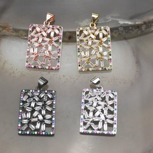 15*25mm 10pcs/lot New arrival cz pendant, fashion cz micro pave charm pendant, colorful cz charm jewelry accessories