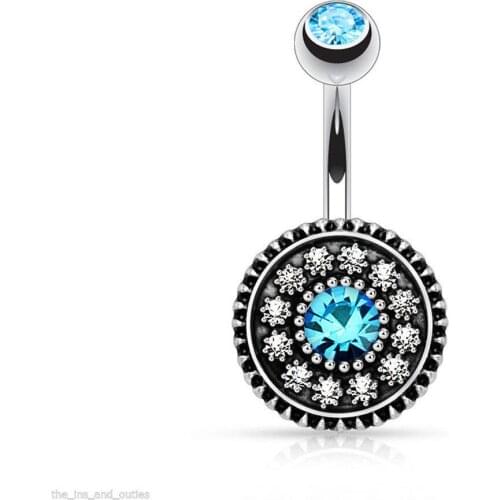 Stainless Steel Green Flower Crystal Navel Bars Gold Belly Button Ring Navel Piercing Jewelry 1.6*10*5*8mm 533