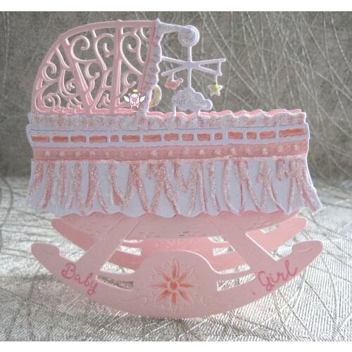 Mmao Crafts Metal Steel Cutting Dies Rainbow chain baby cradle Stencil For DIY Scrapbooking Paper/photo Cards Embossing Dies