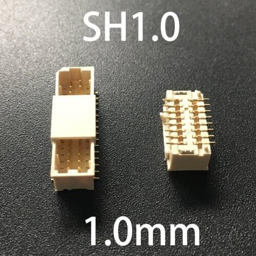 SH1.0 1.0mm Pitch 2*15P 2x15P 2*20P 2x20P 2*25P 2x25P 30 40 50 Pin Vertical Patch SMD SMT Female Socket Terminal Wafer Connector