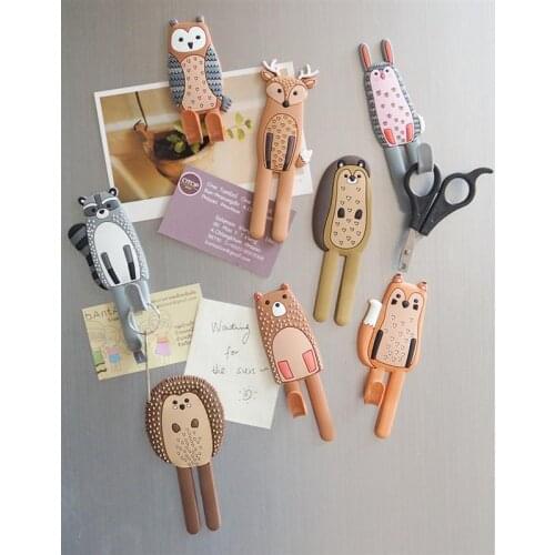 Cute Magnetic Hooks Removable Fridge Sticker Refrigerator Message Magnet Coat Hanger Key Holder Storage Hook (Hedgehog)