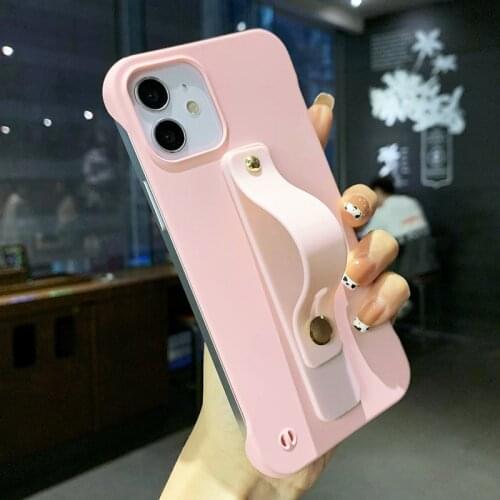 Stylish Phone Case for iPhone 7 8 12 Mini skin feel PC Phone Cover Phone holder Case For iPhone 12 Pro max 11 X XS XR SE 2020