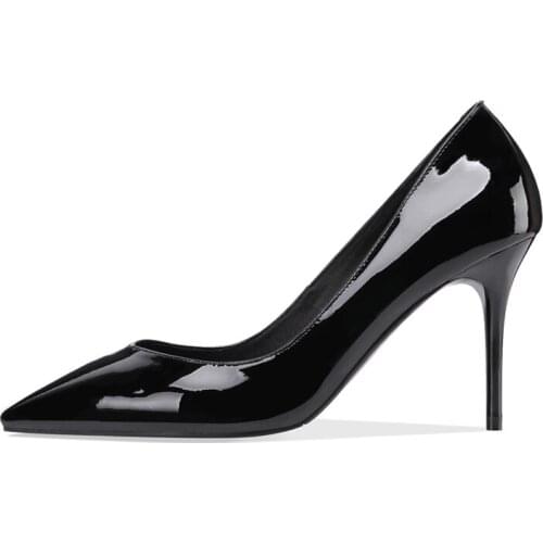 Fashion Womens Shoes summer Elegant New Consice Genuine Leather Apricot Party shoes Stilettos Heels Pumps 34-43