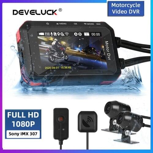 Moto Dash Cam 128G IPS Screen Motorcycle Video DVR 1080P Registrar G-sensor Waterproof GPS Track Playback Parking Monitoring