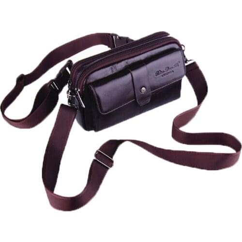 High Quality Genuine Leather trend Fanny Waist Pack Men famous brand fashion Purse Travel Casual Shoulder Bag Crossbody Bag