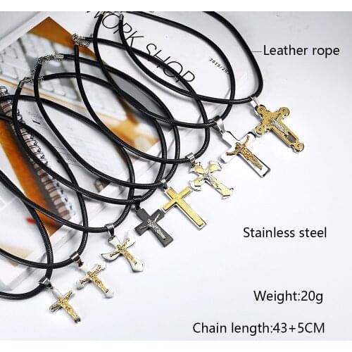 XUANHUA Cross Jesus Pendant Necklace Stainless steel Fashion Jewelry Accessories Wholesale lots bulk necklace